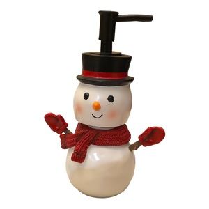 Bobble Head Snowman Hand Soap Dispenser EUC